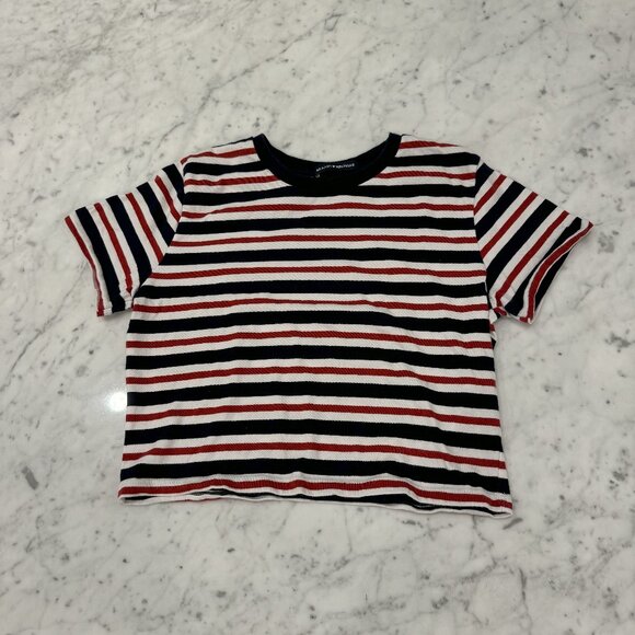 Brandy Melville Striped Crop Top - One Size - Picture 1 of 3